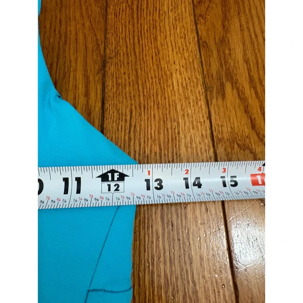 Athleta Girl Cyan Blue V-Neck Multi-Strap Racerback Sports Bra Size L 12